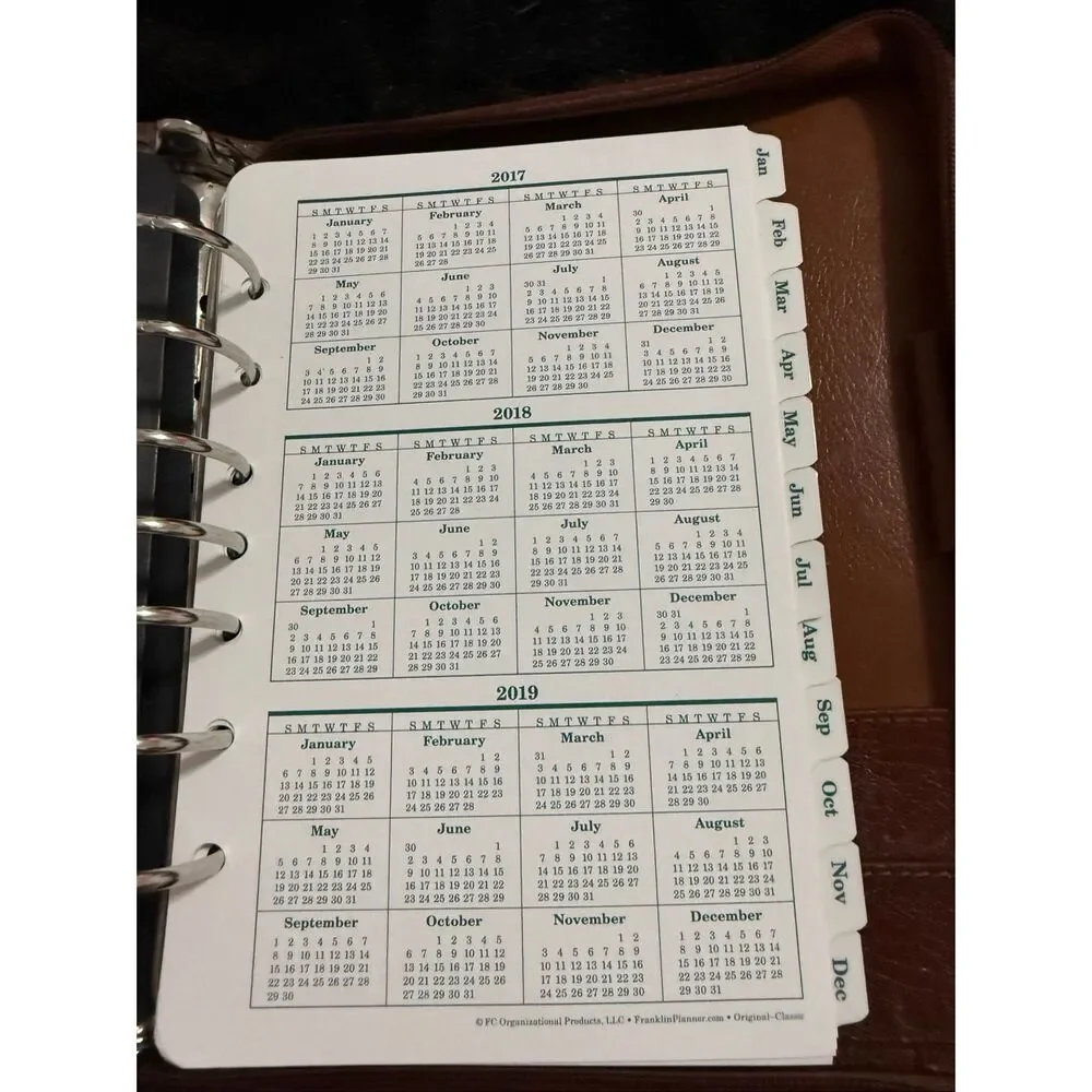 Franklin Covey Binder Planner Zip cover inserts leather